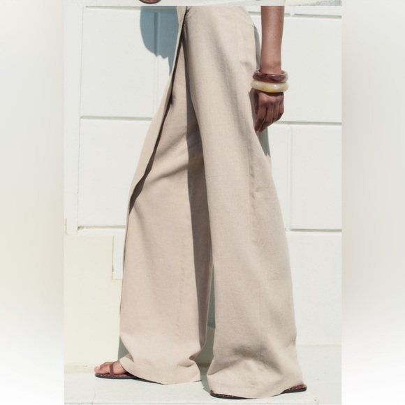 LINEN BLEND PAREO PANTS - Picture 6 of 14